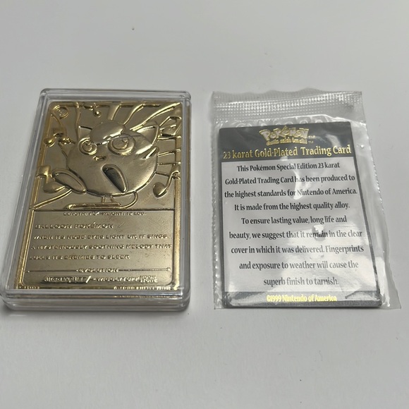 Pokémon Authentic Special Edition 23K Gold Plated Trading Card #39 Jigglypuff - Picture 7 of 7